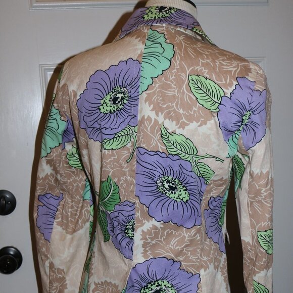 Ann Taylor Loft women's blazer coat size 4 pretty floral pattern - Picture 4 of 9